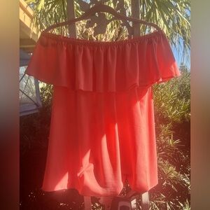 MICHAEL Michael Kors off shoulder Coral Top
